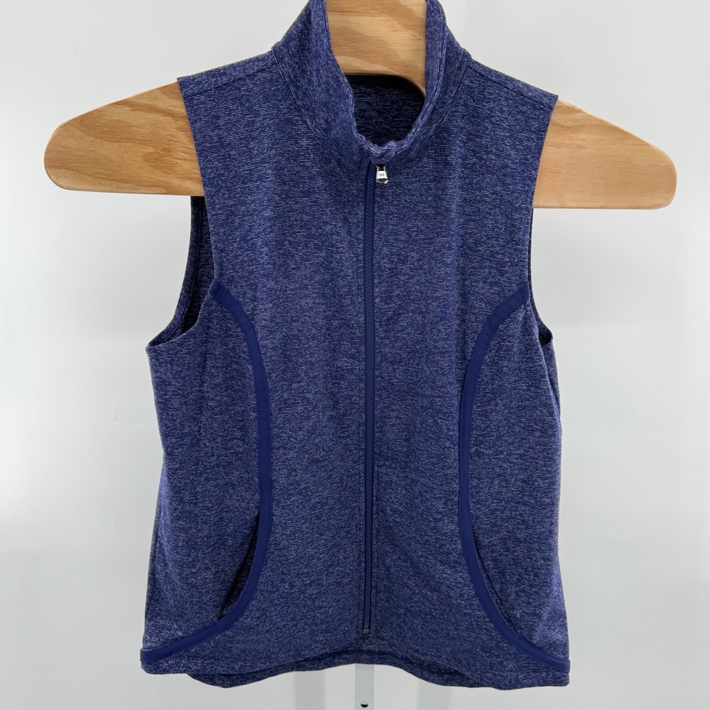 Under Armour Athletic Vest L Full Zip Sleeveless Running Training Blue ish purpl